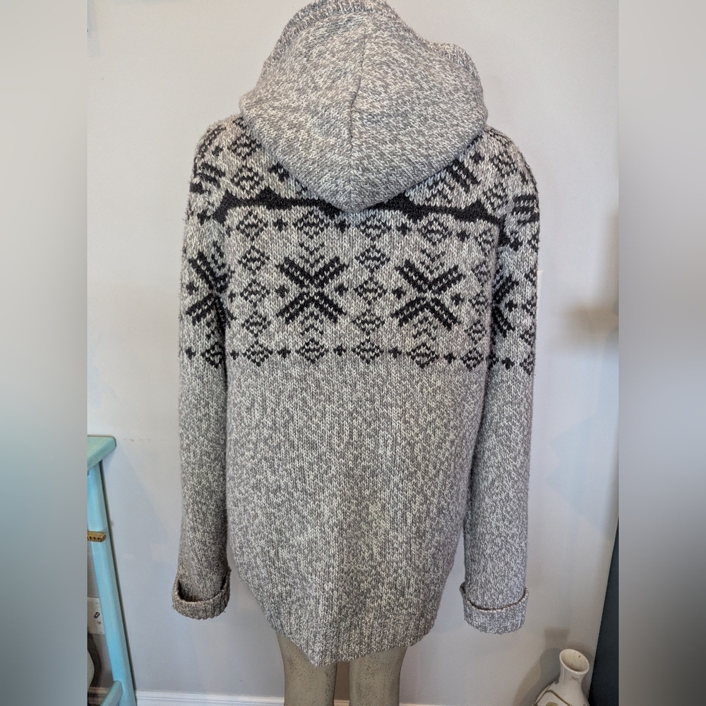 Coupé men's wool blend button up hooded jacket Nordic sweater XXL - Picture 6 of 13